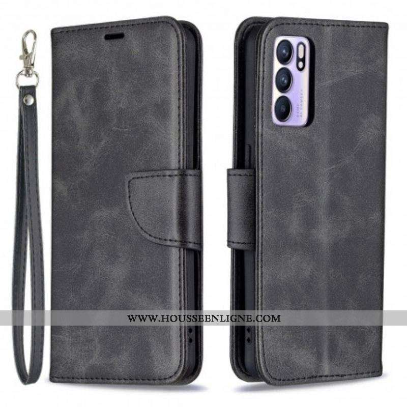 Housse Oppo Reno 6 5G Lisse Rabat Oblique