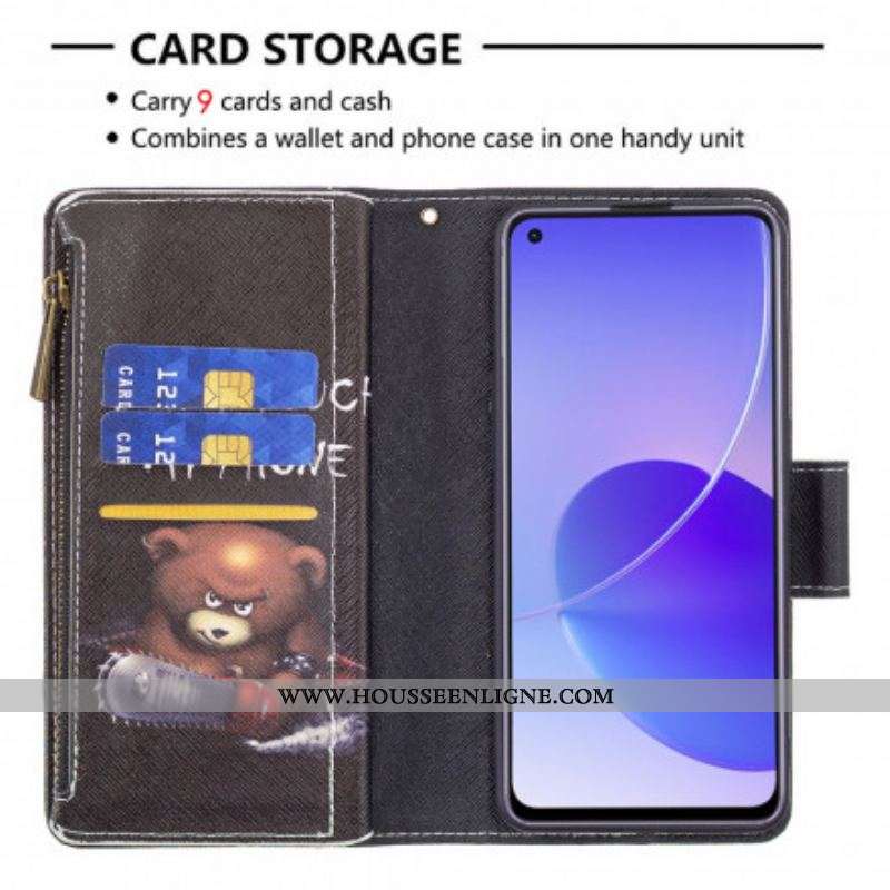 Housse Oppo Reno 6 5G Poche Zippée Ours
