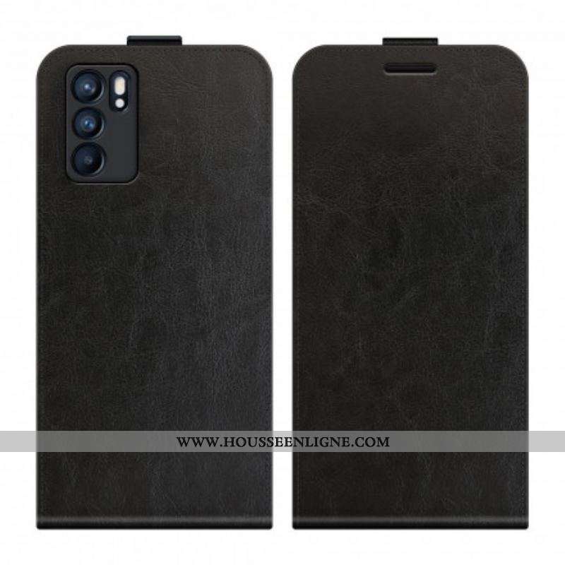 Housse Oppo Reno 6 5G Rabat Vertical Effet Cuir