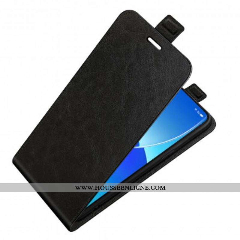 Housse Oppo Reno 6 5G Rabat Vertical Effet Cuir