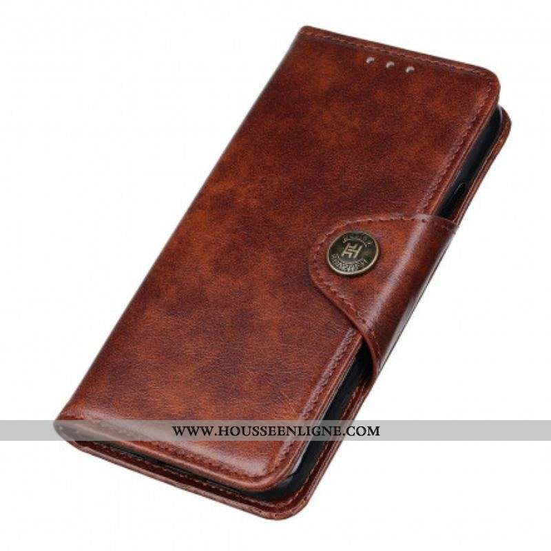 Housse Oppo Reno 6 5G Simili Cuir Bouton Vintage
