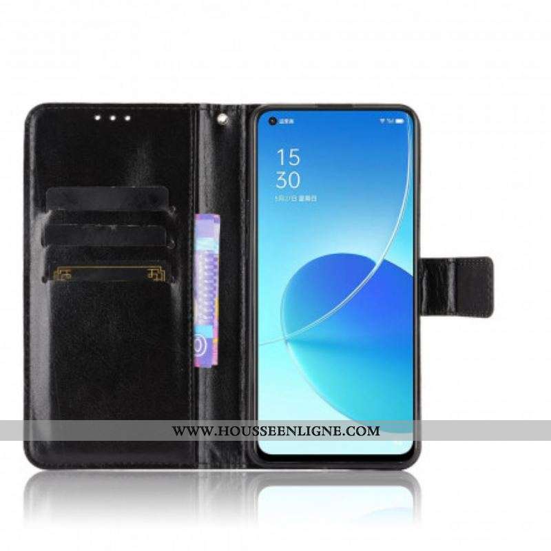 Housse Oppo Reno 6 5G Simili Cuir Flashy