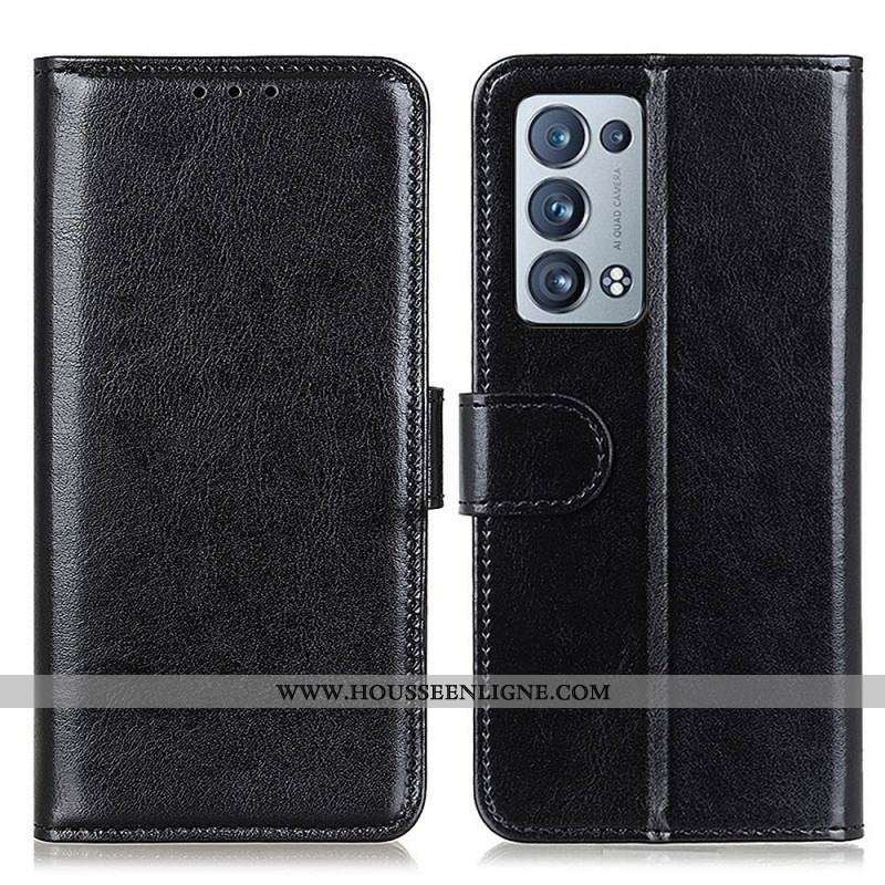 Housse Oppo Reno 6 Pro 5G Classique Simili Cuir Vernis