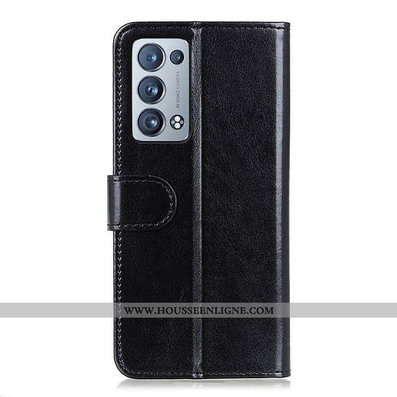 Housse Oppo Reno 6 Pro 5G Classique Simili Cuir Vernis