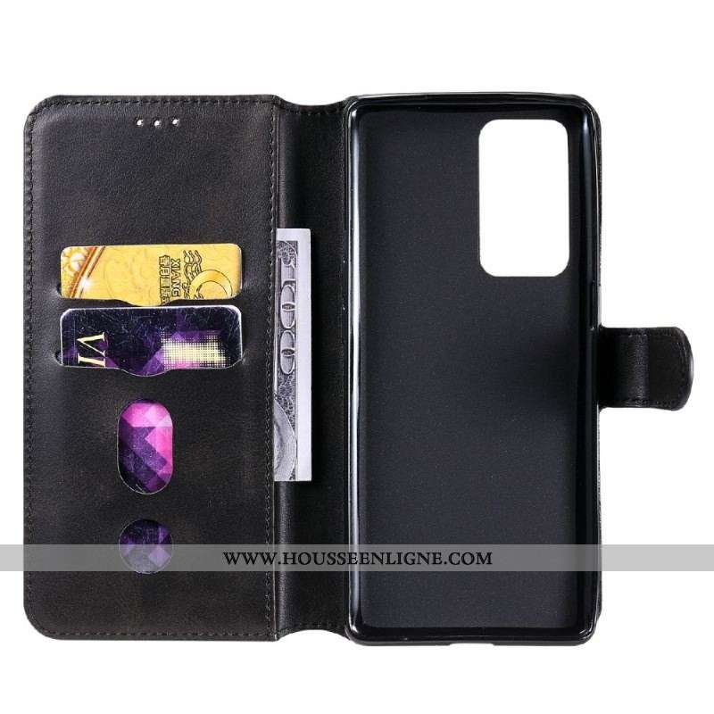 Housse Oppo Reno 6 Pro 5G Classique Simili Cuir et Fermoir
