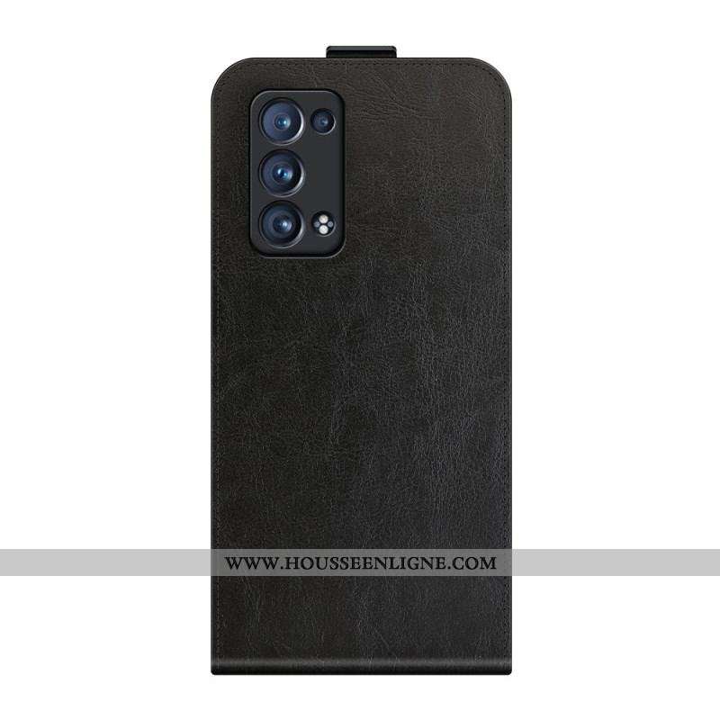 Housse Oppo Reno 6 Pro 5G Classique Texture Litchi Fermeture Verticale