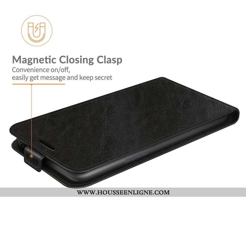 Housse Oppo Reno 6 Pro 5G Classique Texture Litchi Fermeture Verticale