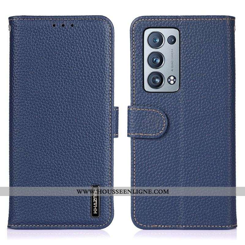 Housse Oppo Reno 6 Pro 5G Cuir Litchi KHAZNEH
