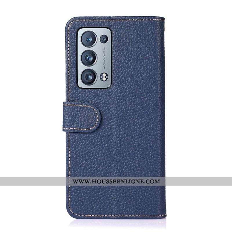 Housse Oppo Reno 6 Pro 5G Cuir Litchi KHAZNEH