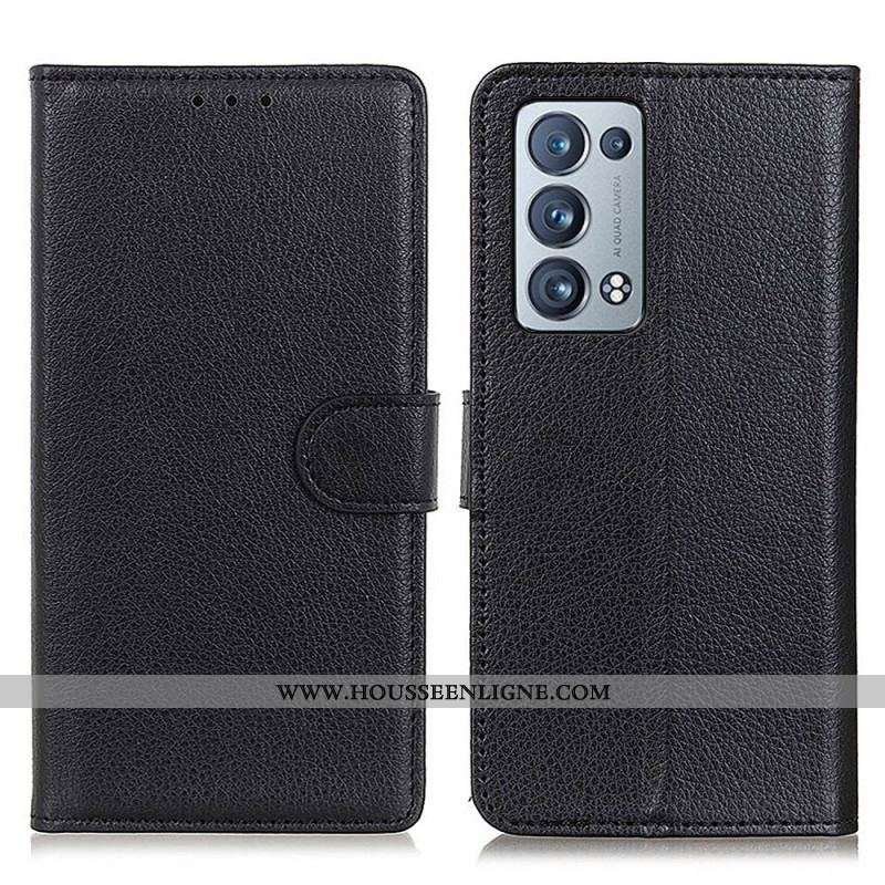 Housse Oppo Reno 6 Pro 5G Simili Cuir Litchi