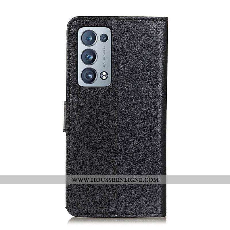 Housse Oppo Reno 6 Pro 5G Simili Cuir Litchi