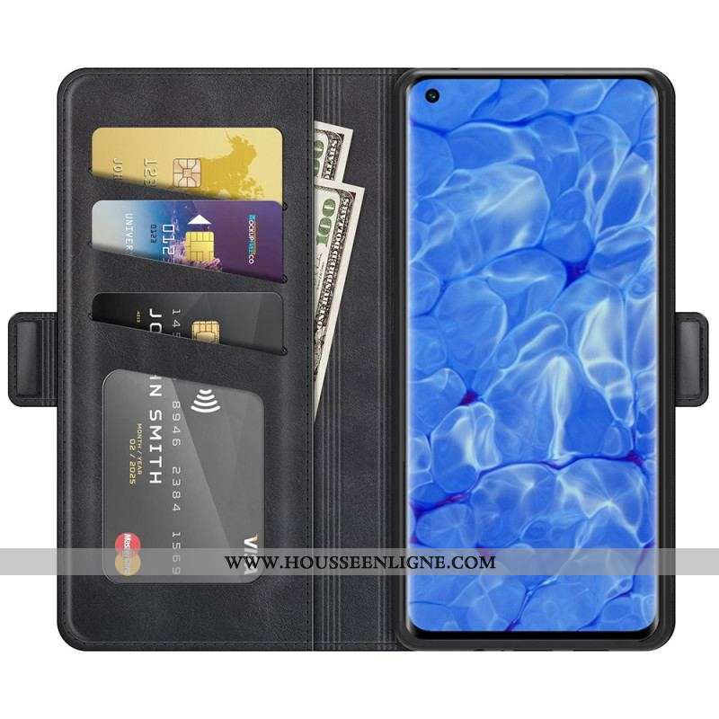 Housse Oppo Reno 6 Pro 5G Skin-Touch Douceur Fermoir Double