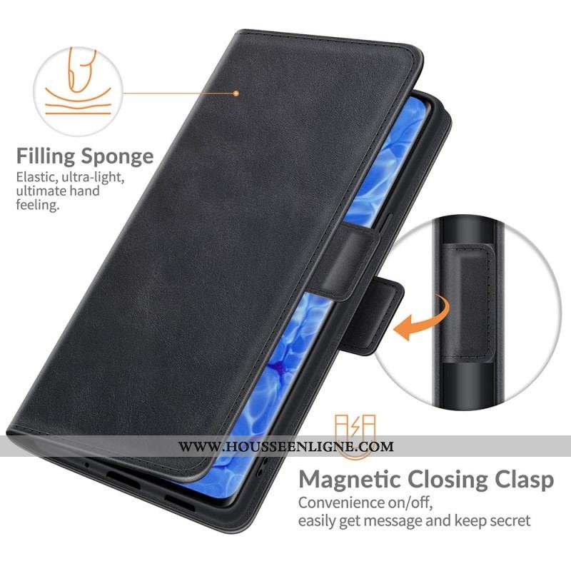 Housse Oppo Reno 6 Pro 5G Skin-Touch Douceur Fermoir Double
