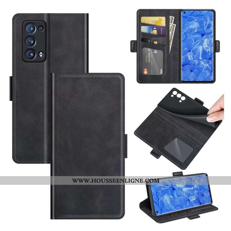 Housse Oppo Reno 6 Pro 5G Skin-Touch Douceur Fermoir Double