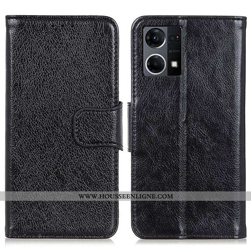 Housse Oppo Reno 7 Cuir Fendu Nappa