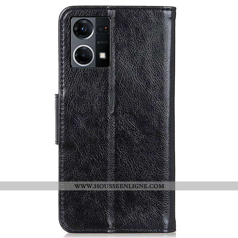 Housse Oppo Reno 7 Cuir Fendu Nappa