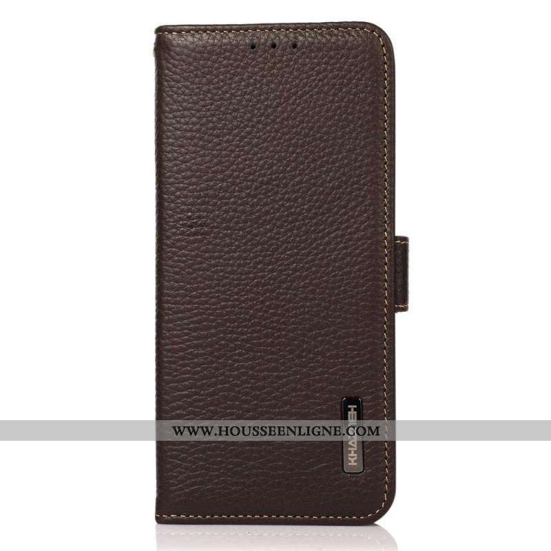 Housse Oppo Reno 7 Cuir Litchi KHAZNEH Protection RFID
