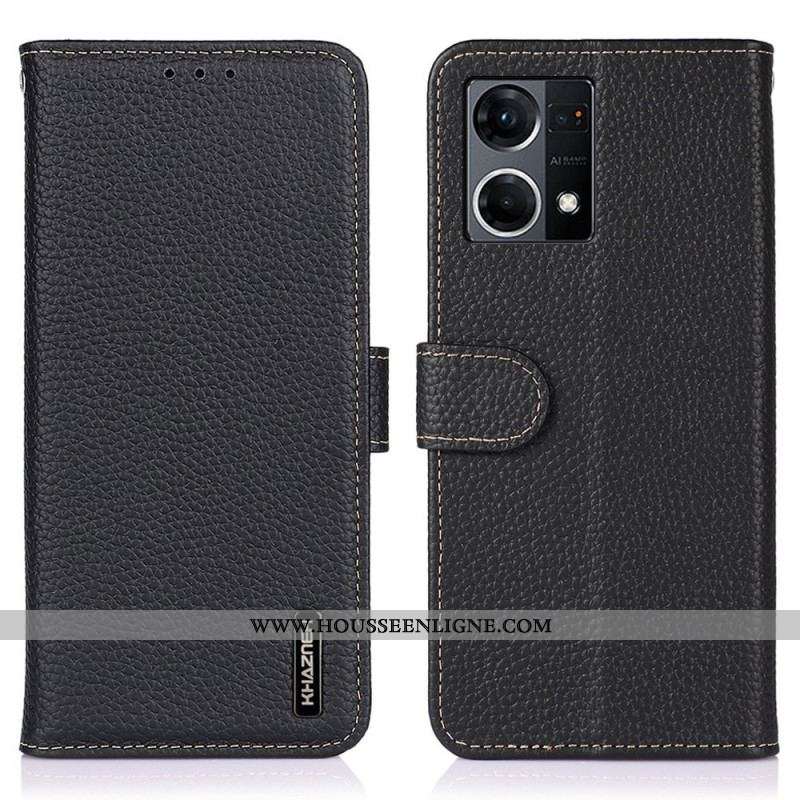 Housse Oppo Reno 7 Cuir Litchi KHAZNEH