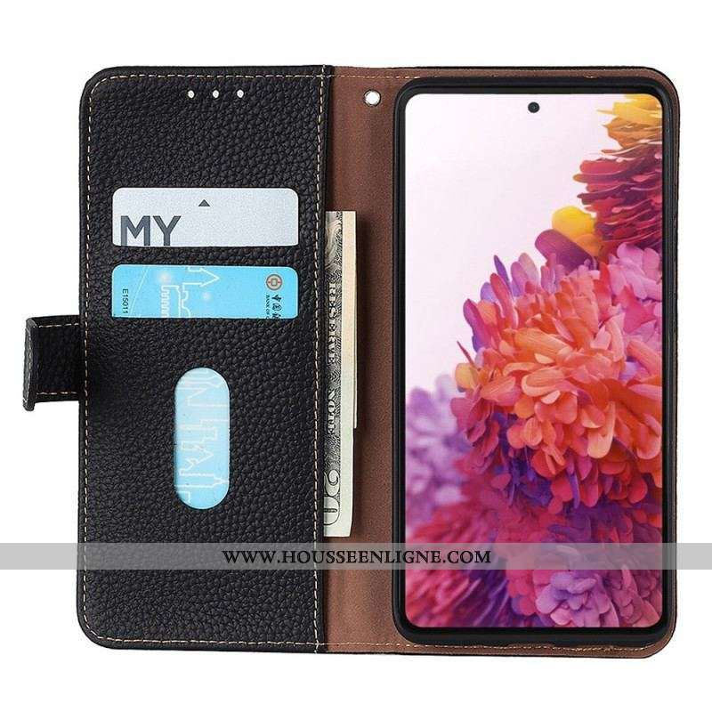 Housse Oppo Reno 7 Cuir Litchi KHAZNEH