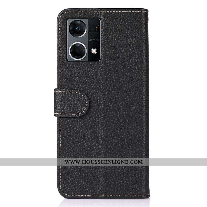 Housse Oppo Reno 7 Cuir Litchi KHAZNEH