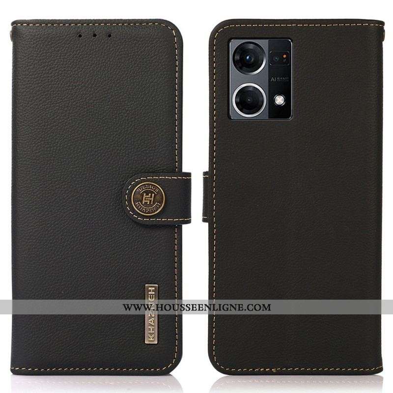 Housse Oppo Reno 7 Cuir Véritable KHAZNEH RFID