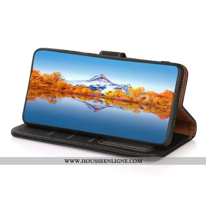 Housse Oppo Reno 7 Cuir Véritable KHAZNEH RFID