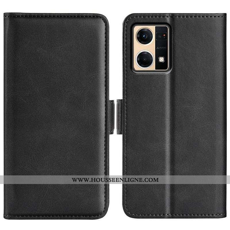 Housse Oppo Reno 7 Double Fermoir