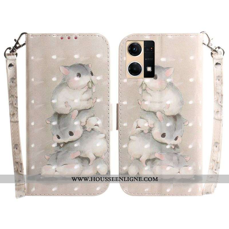 Housse Oppo Reno 7 Hamsters à Lanière
