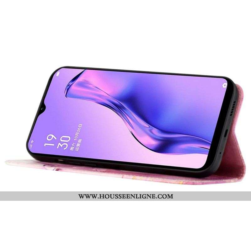 Housse Oppo Reno 7 Marbre à Lanière