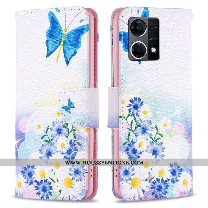 Housse Oppo Reno 7 Papillons Aquarelle