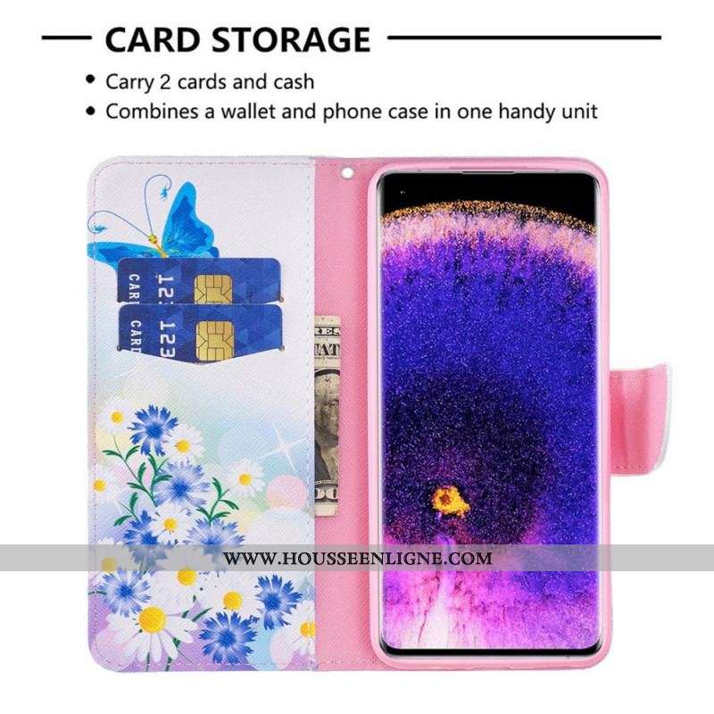 Housse Oppo Reno 7 Papillons Aquarelle
