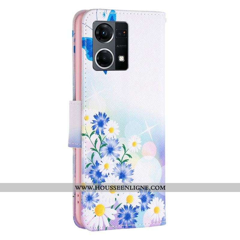 Housse Oppo Reno 7 Papillons Aquarelle