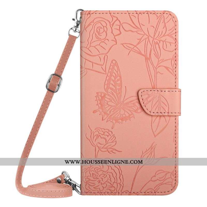 Housse Oppo Reno 7 Papillons et Bandoulière
