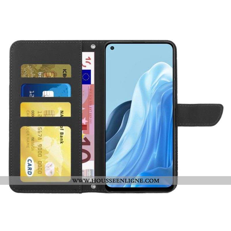 Housse Oppo Reno 7 Papillons et Bandoulière