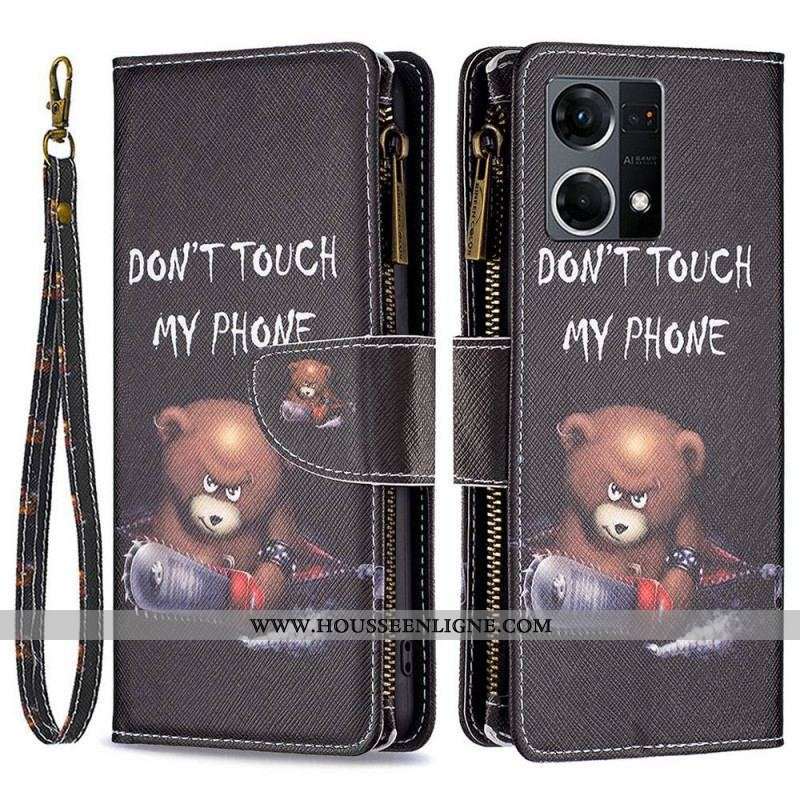 Housse Oppo Reno 7 Poche Zippée Ours