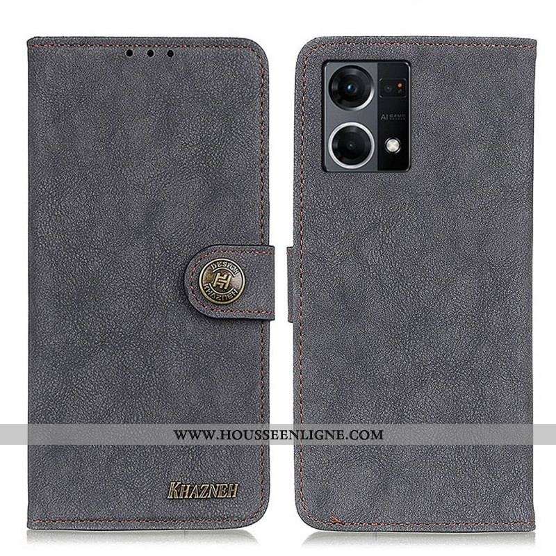 Housse Oppo Reno 7 Simili Cuir Fendu Rétro KHAZNEH