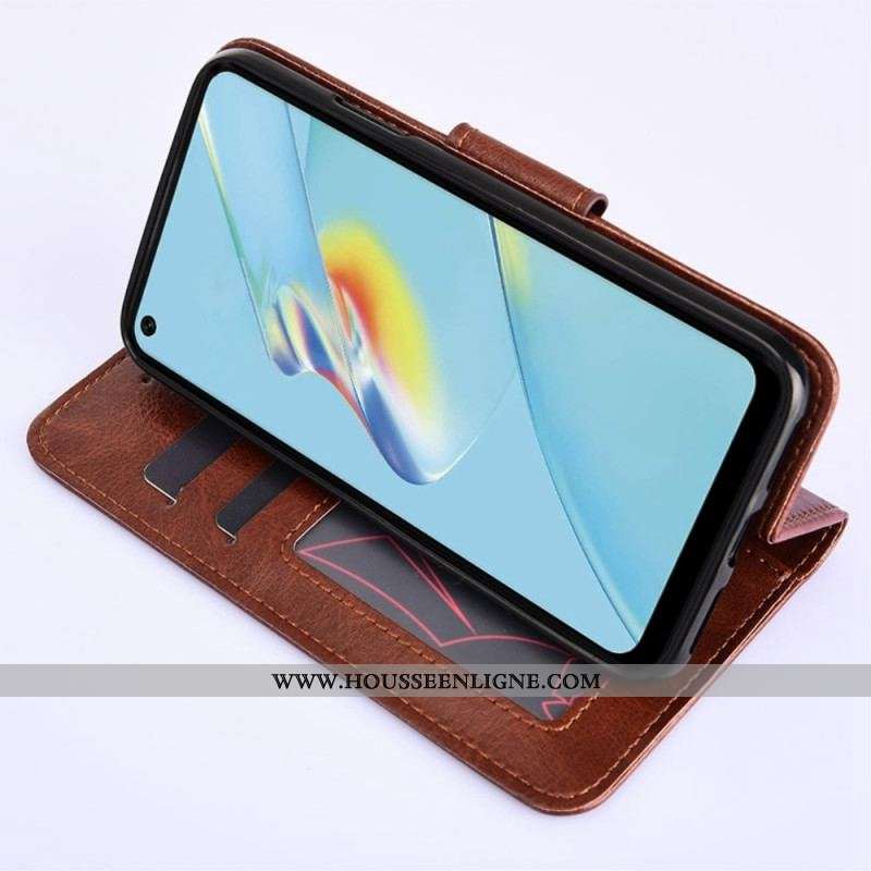 Housse Oppo Reno 7 Simili Cuir Vintage