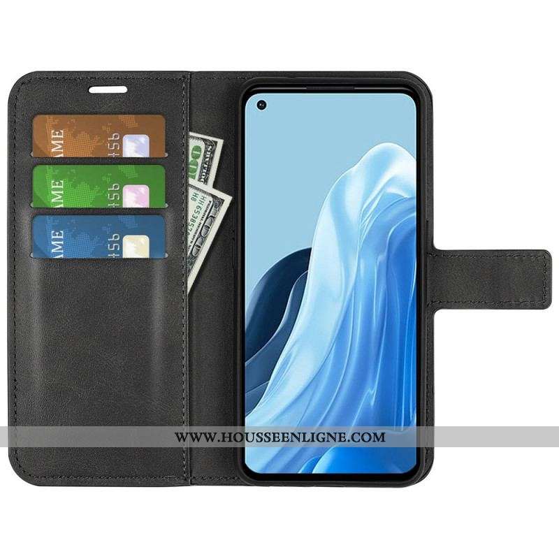 Housse Oppo Reno 7 Style Cuir Fin