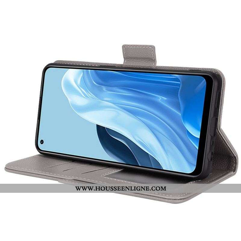 Housse Oppo Reno 7 Style Cuir Litchi Traditionnel