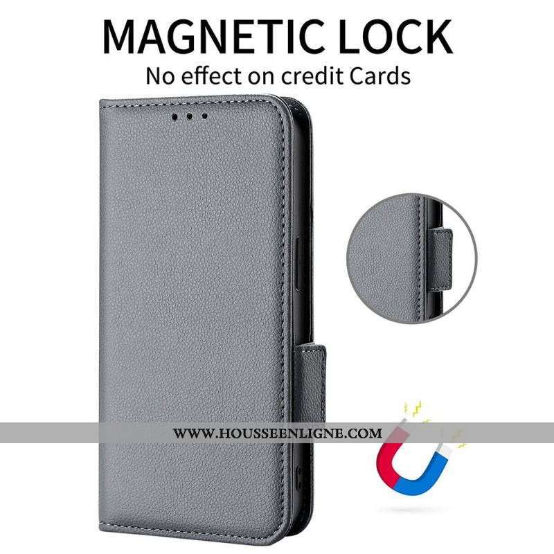Housse Oppo Reno 7 Style Cuir Litchi Traditionnel