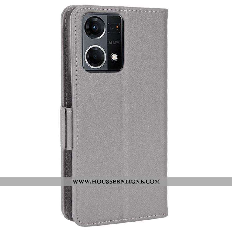 Housse Oppo Reno 7 Style Cuir Litchi Traditionnel
