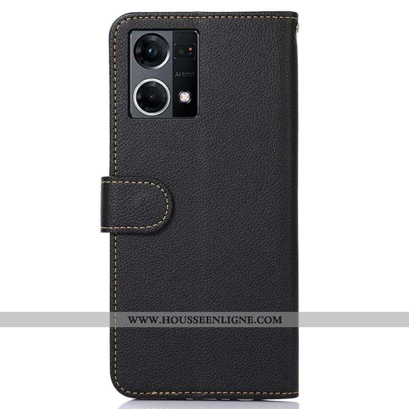 Housse Oppo Reno 7 Style Litchi RFID KHAZNEH