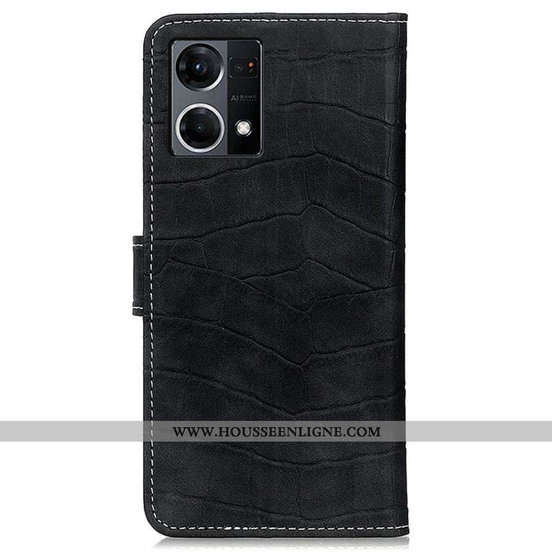 Housse Oppo Reno 7 Style Peau de Crocodile