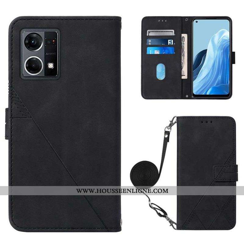 Housse Oppo Reno 7 Triangles avec Bandoulière