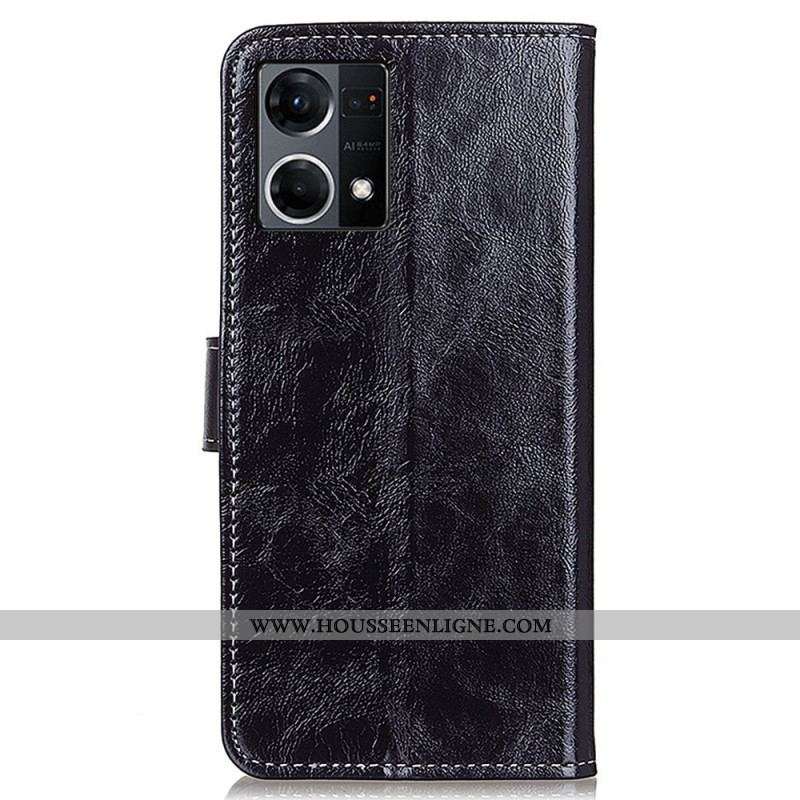 Housse Oppo Reno 7 Vernie avec Coutures