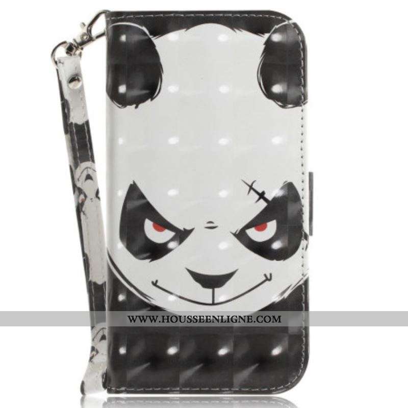 Housse Oppo Reno 8 Angry Panda avec Lanière