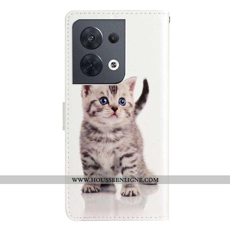 Housse Oppo Reno 8 Chaton à Lanière