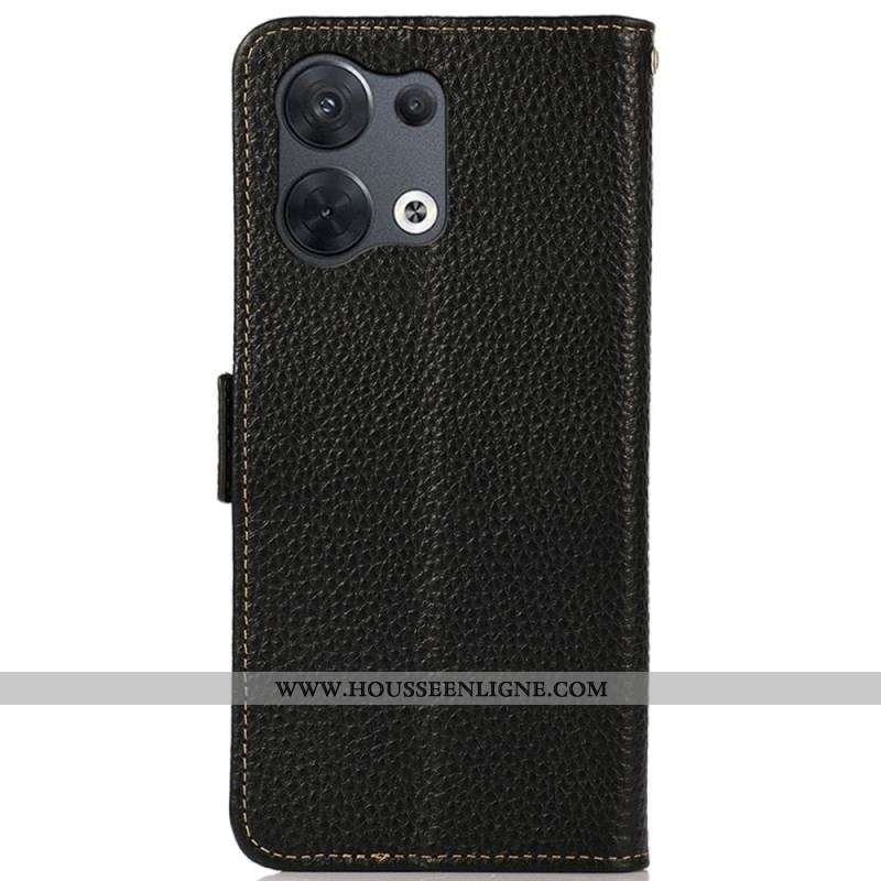 Housse Oppo Reno 8 Cuir Litchi KHAZNEH RFID