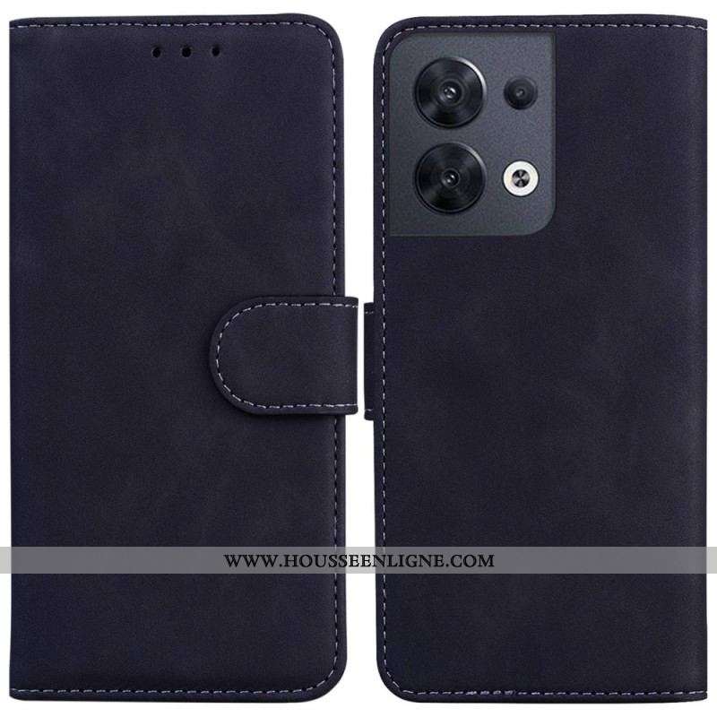 Housse Oppo Reno 8 Effet Cuir Couture