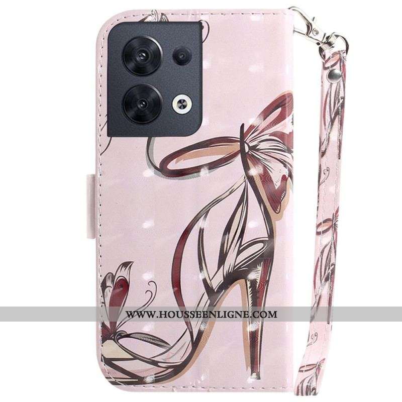 Housse Oppo Reno 8 Escarpin avec Lanière